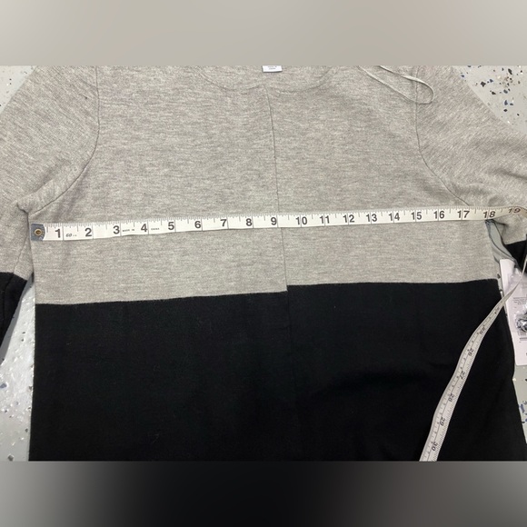 Liz Claiborne Open Front Long Cardigan Colorblock Womens SZ SM black & grey NWT - Picture 9 of 10